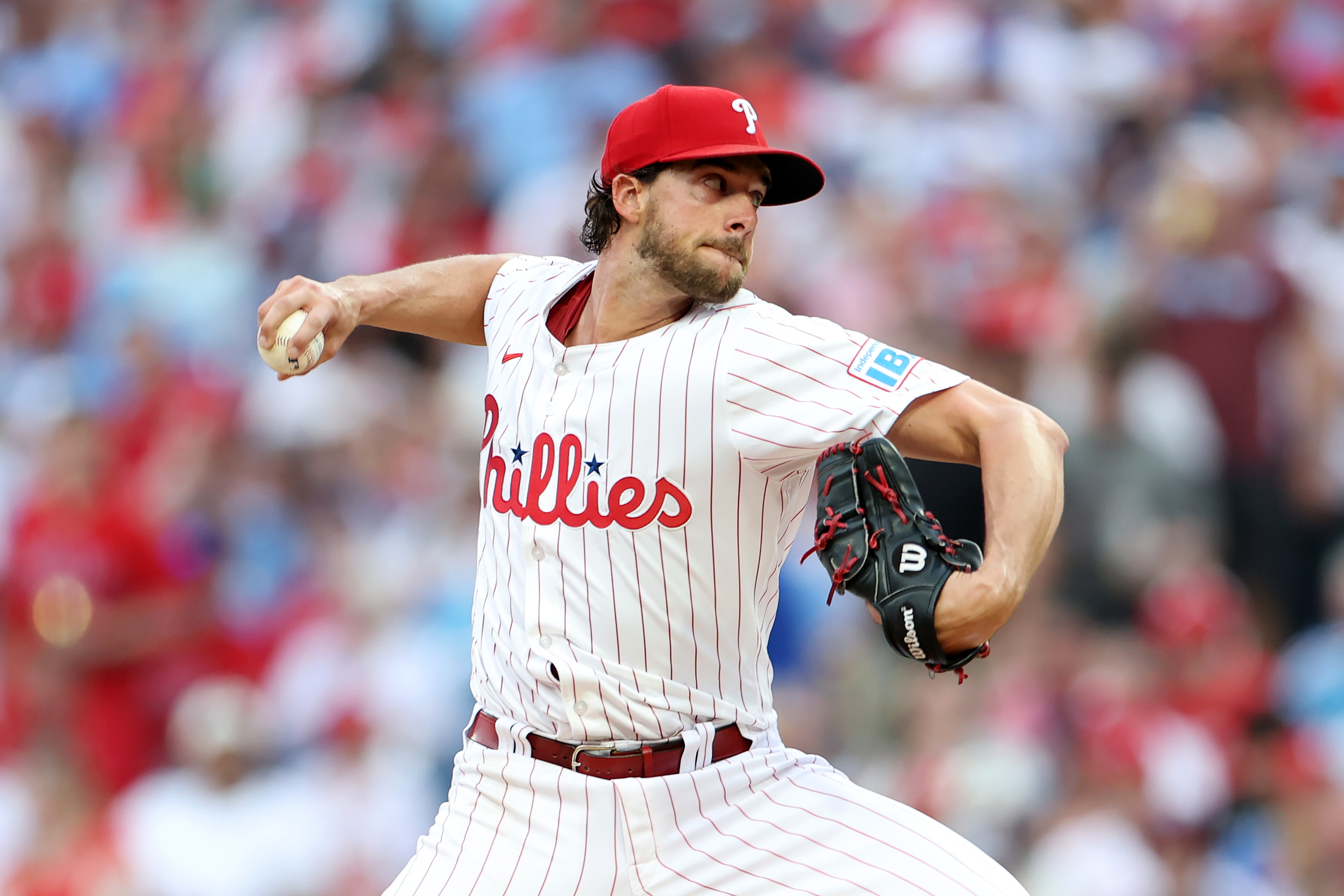 PHILADELPHIA, PENNSYLVANIA – MAY 03: Aaron Nola #27 of the Philadelphia Phillies pitches in the second inning against the Arizona Diamondbacks at Citizens Bank Park on May 03, 2025 in Philadelphia, Pennsylvania. (Photo by Emilee Chinn/Getty Images)